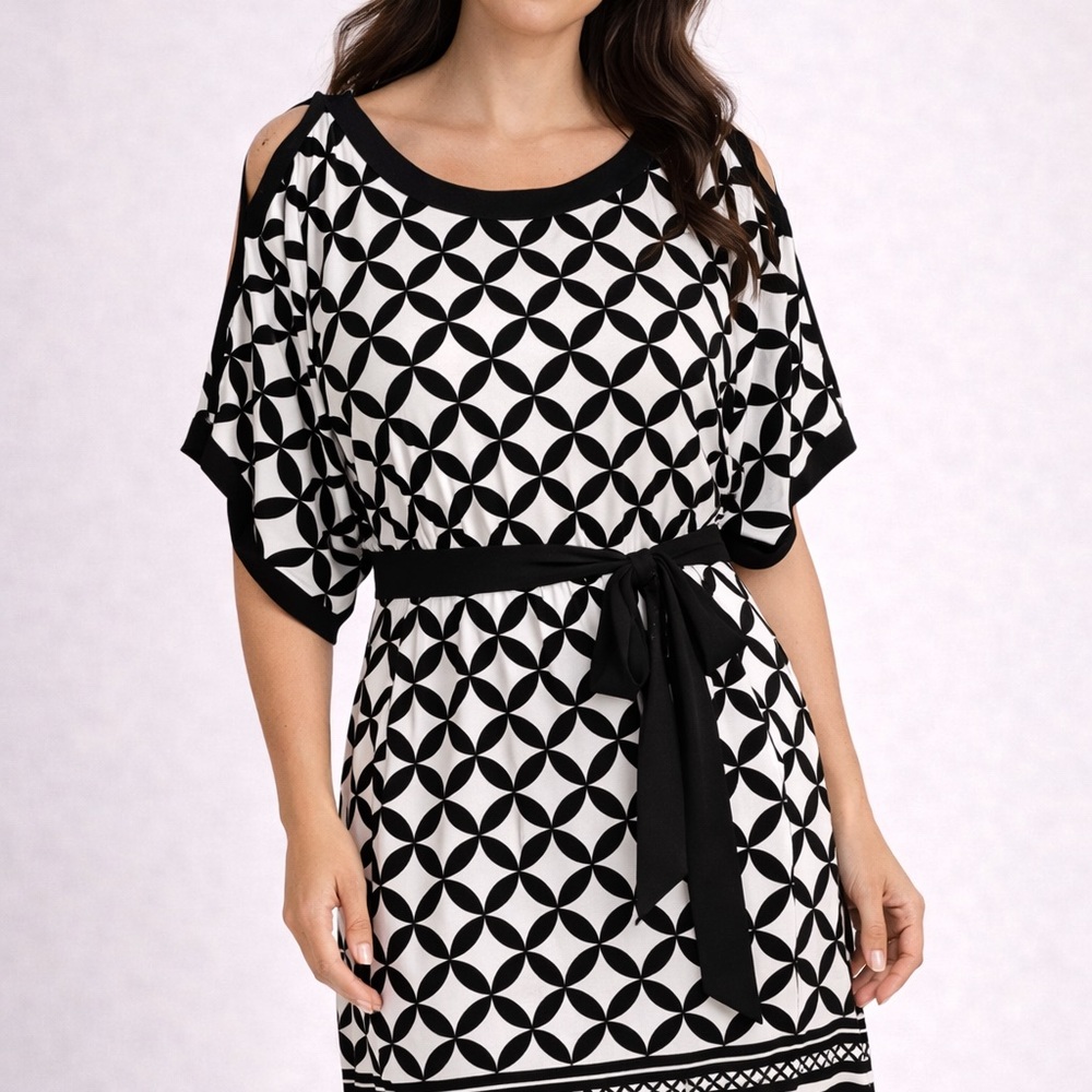 Black and White Geometric Dress